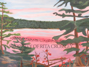 Sunset Lake - Acrylic on paper - 12” x 16” - Available - Painting by Rita Crossley
