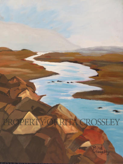 rocks and stream - by Rita Crossley